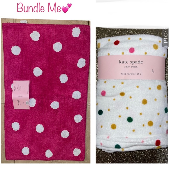 🎉HP🎉New! Kate Spade Cotton Dot Accent Rug in Hot Pink/White💕🤍21”x34” - Picture 9 of 11